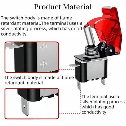 12V Heavy Duty Toggle Switch on off Waterproof Aircraft Cover Marine Boat Racing Car RV 3 Pin Illuminated Rocker Switch ASW-07D