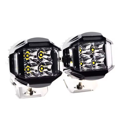 Superbright 12V 24V Side Shooter White Amber Work Lights 4Inch for Truck Fog Lights Working Lights