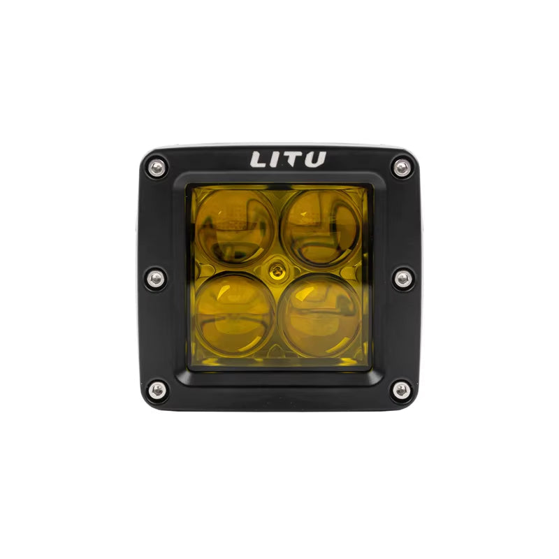 Square LED Spot Lights 40W Bi-Led Truck Vehicle Bumper Headlights Two-Color Off-Road 4X4 Auxiliary Pod Working Lights