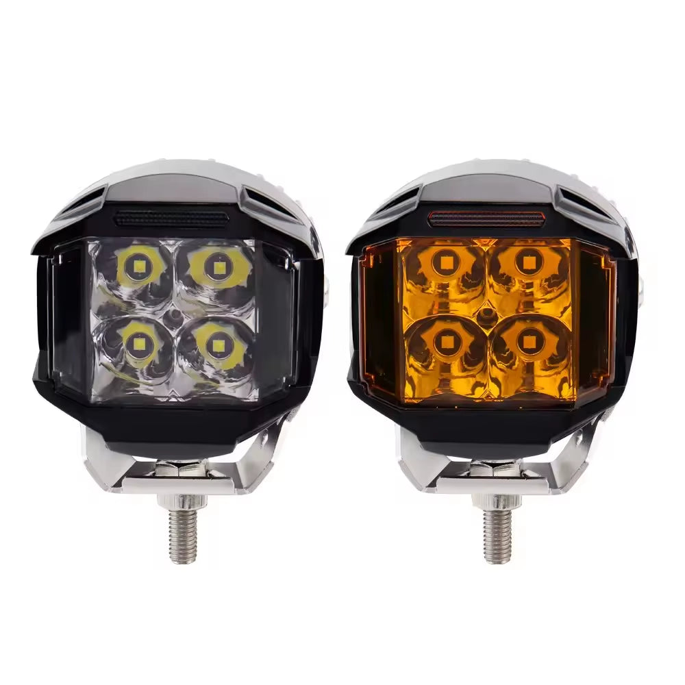 Superbright 12V 24V Side Shooter White Amber Work Lights 4Inch for Truck Fog Lights Working Lights