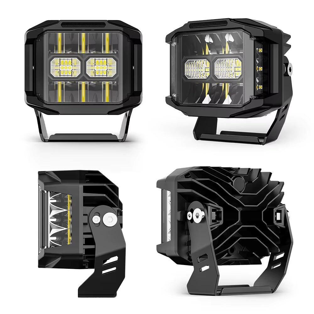 Super Bright 6500K Spot Driving Lights Offroad with Wire Harness, 5 Inch 75W Truck 4WD off Road Vehicle Led Work Light 24V