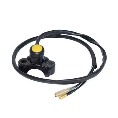 7/8" Motorbike Switch Handlebar Mount Headlight Fog Light Kill Switch with Wire Harness Blue Yellow Button