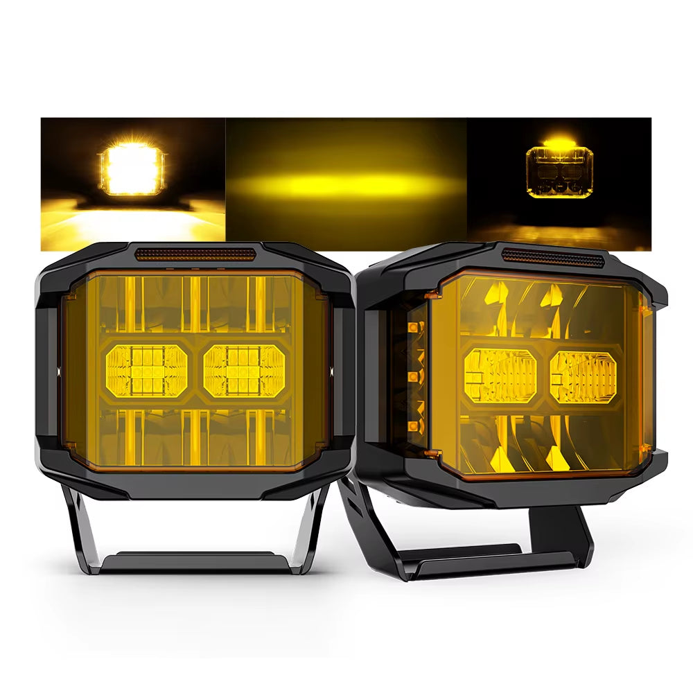 Super Bright 6500K Spot Driving Lights Offroad with Wire Harness, 5 Inch 75W Truck 4WD off Road Vehicle Led Work Light 24V