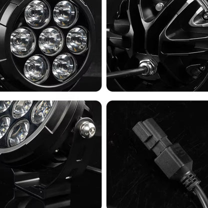 New 4.5'' 70W 7000LM round White LED Work Light Spot Motorcycle Driving Lamps with Amber DRL for Vehicle Motorbike